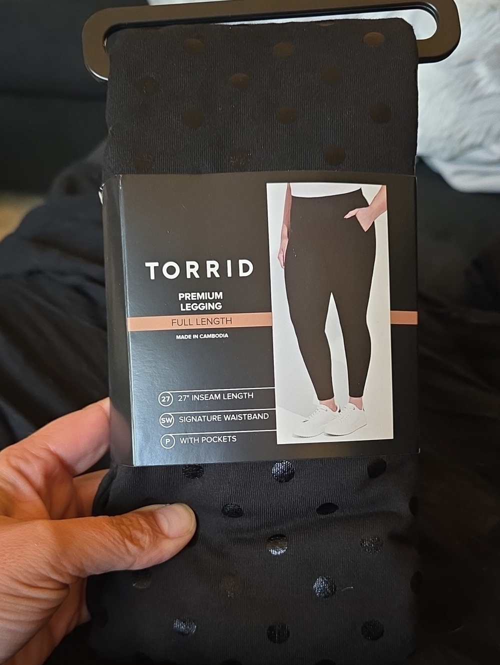 Torrid Full-Length Signature Waist Pocket Legging - Black With Polka Dot Design